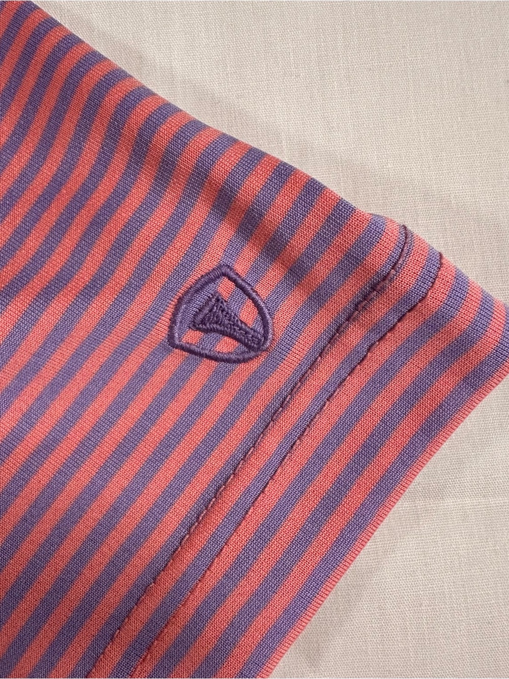 Zoom Pink Striped Men's Polo - Picture 6 of 10